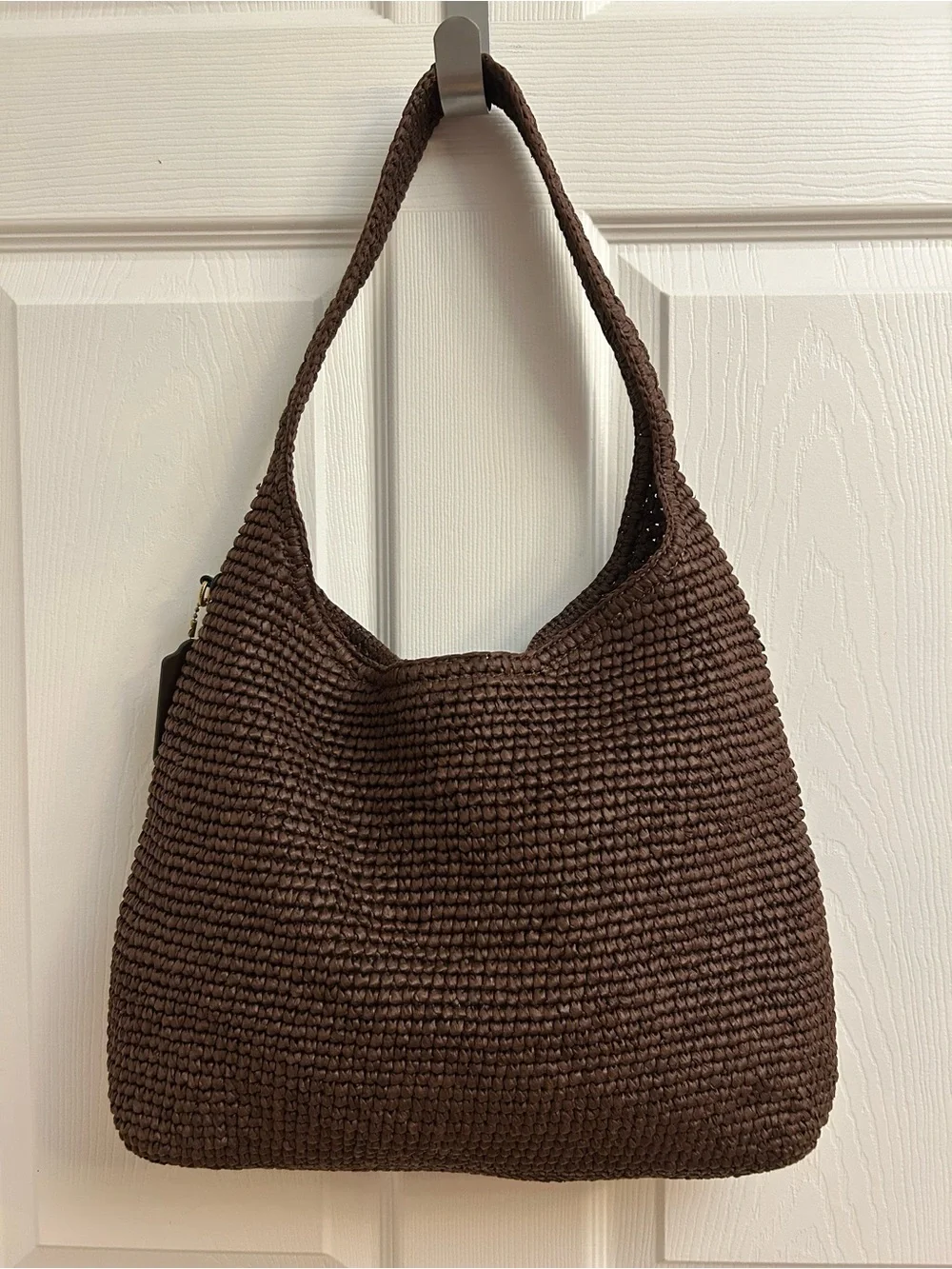 Coach Brown Woven Logo Hobo Bag
